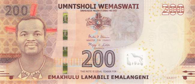 Swaziland p43 200 Emalangeni 2017